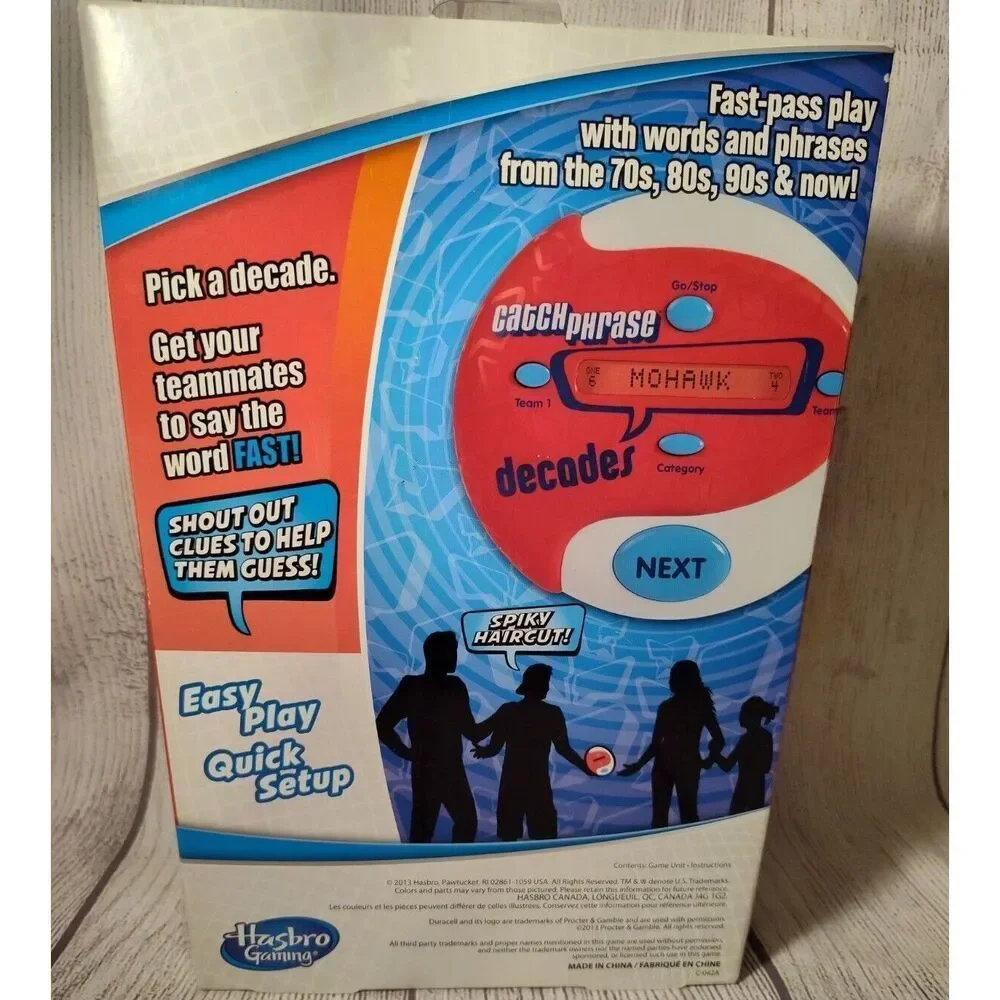 Hasbro Gaming Electronic Catch Phrase Decades Party Game New Sealed